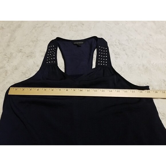 Rock & Republic Shirt Top Womens Size Large Blue Studded Sleeveless - Picture 9 of 10